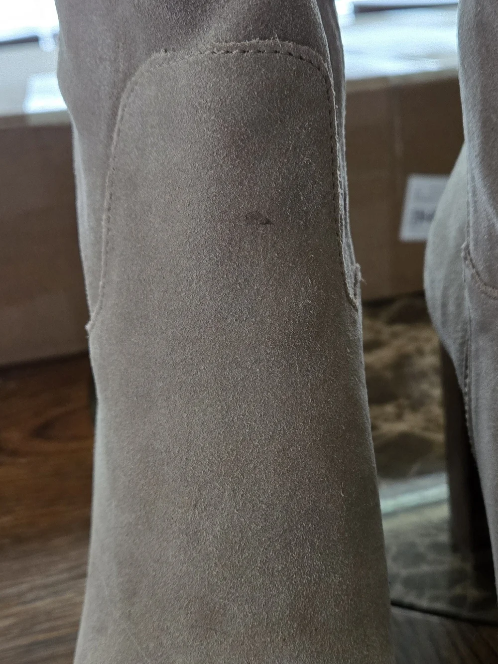 Michael Kors Taupe Suede Over-the-Knee Boots w/ Brown Stacked 3½
